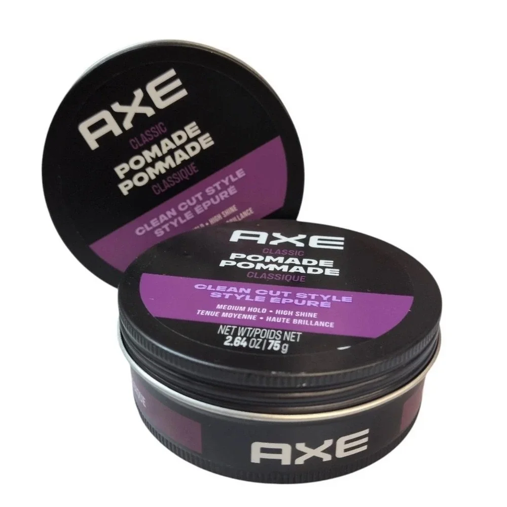Axe Classic Pomade Clean Cut Style Medium Hold High Shine 2.64 oz 2 Pack